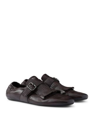 Prada Men's Shuffle Fringed Monk Strap Shoes