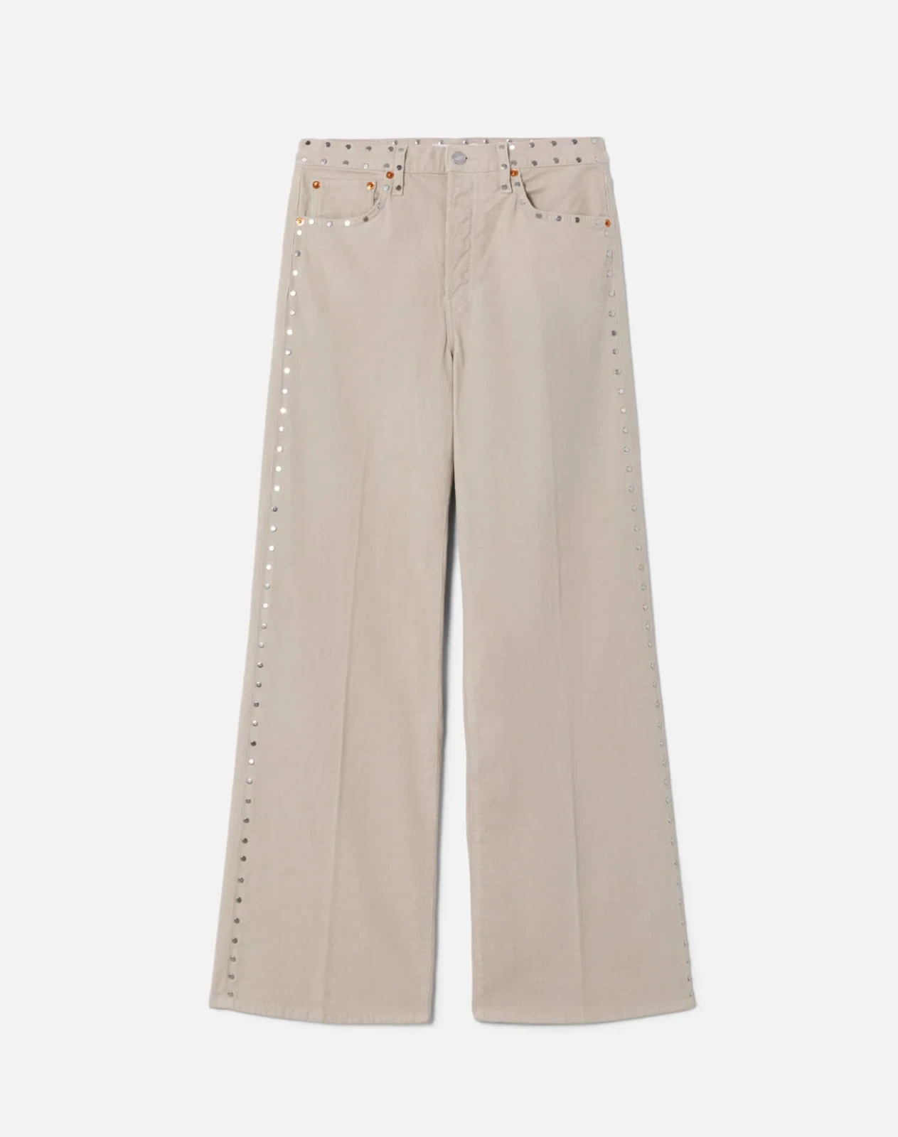 Comfort Stretch Corduroy High Rise Wide Leg - Vintage Pearl Stud