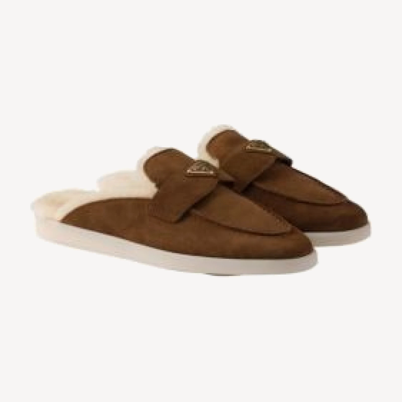 Prada Women's Suede And Shearling Slippers