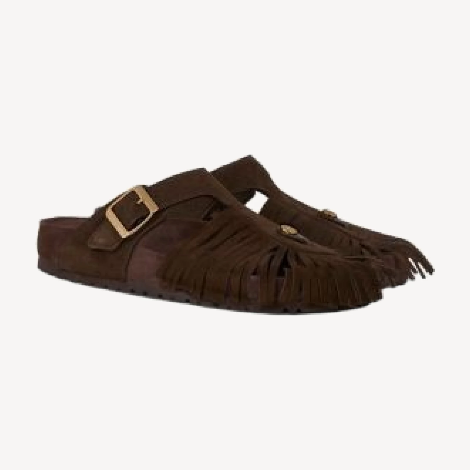 Birkenstock x Etro Women's Gizeh Long Fringe Suede Flats
