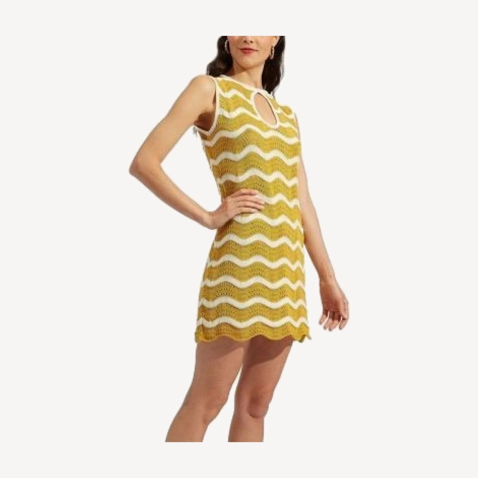 La DoubleJ Wavy Mini Dress Avorio / Giallo Ivory