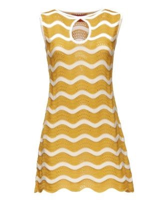 La DoubleJ Wavy Mini Dress Avorio / Giallo Ivory