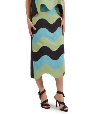La DoubleJ Pencil Intarsio Waves Skirt