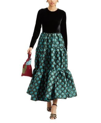 La DoubleJ Big Dress in Jacquard Winter Sun Emerald