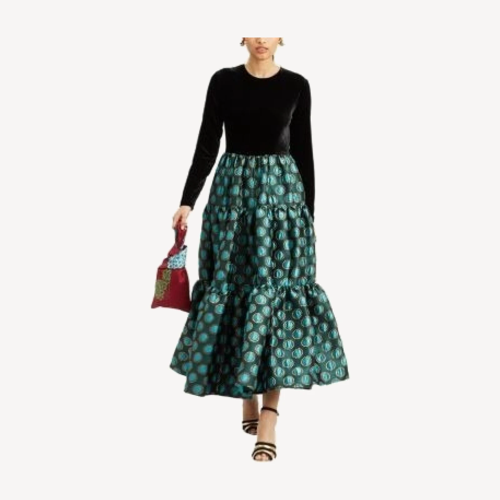 La DoubleJ Big Dress in Jacquard Winter Sun Emerald
