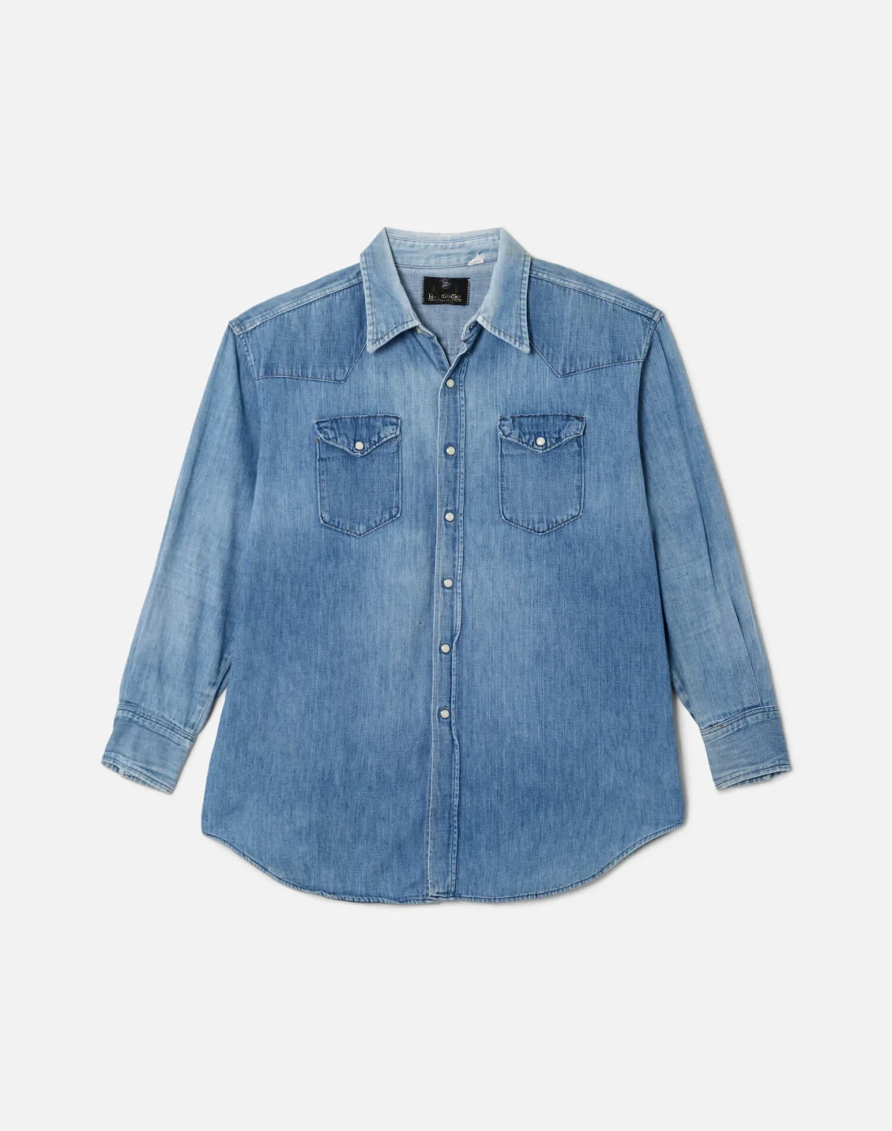 RE/DONE Vintage | 70s Maverick Oversized Denim Pearl Snap Shirt