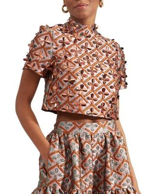 La DoubleJ Juliet Embroidered Crop Top