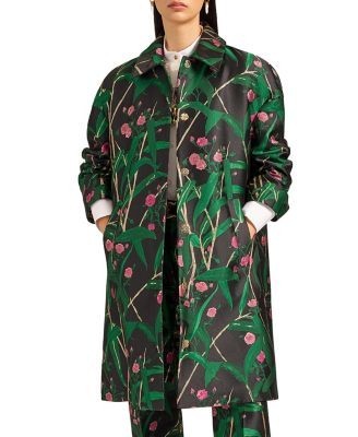 La Doublej Boxy Coat Bamboo Jacquard Black