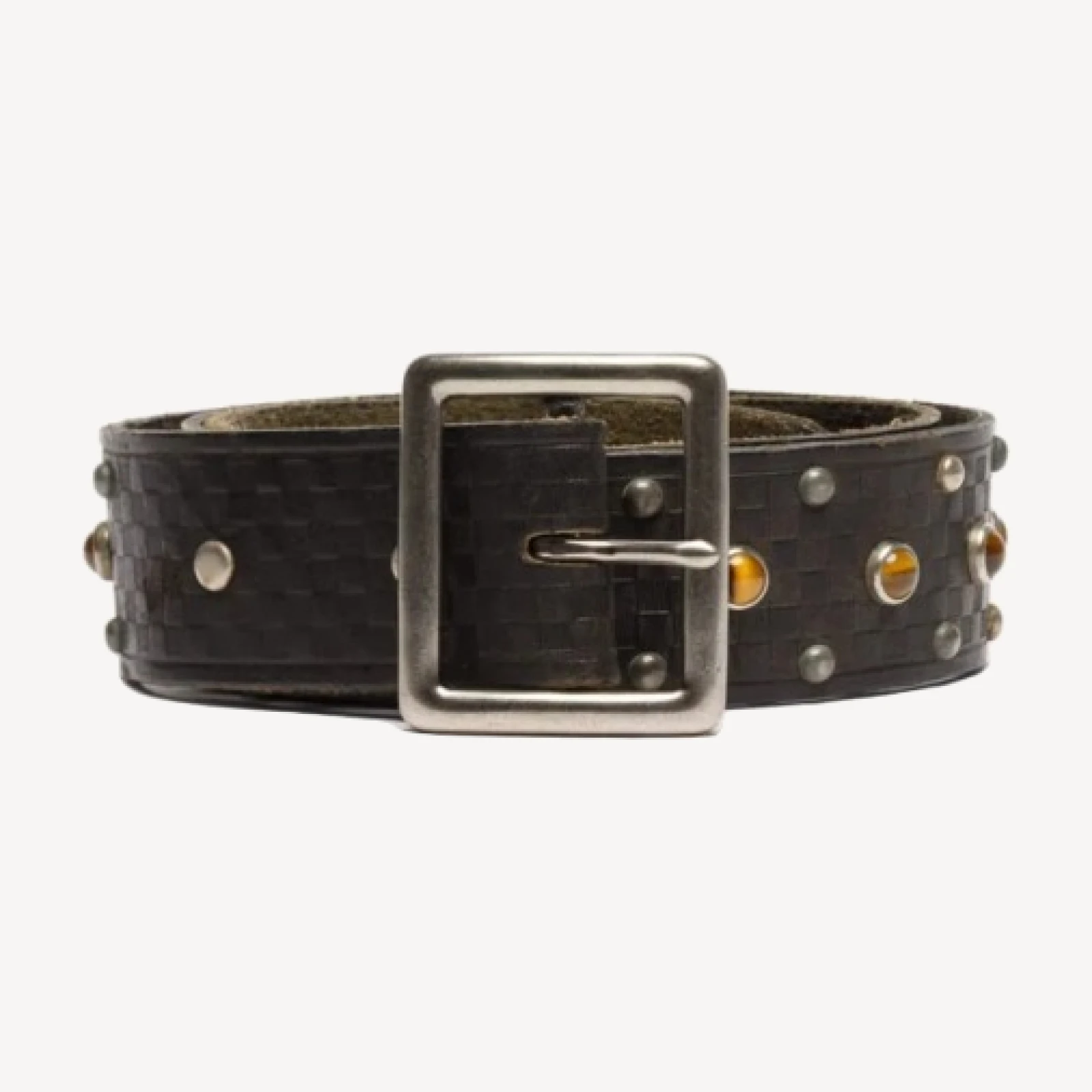 RE/DONE Vintage | 60s Tigers Eye Studded Belt -#18 | Vintage Belts