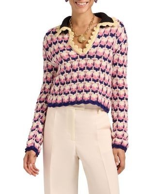 La Doublej Long Sleeves Picket Polo Shirt Multicolor
