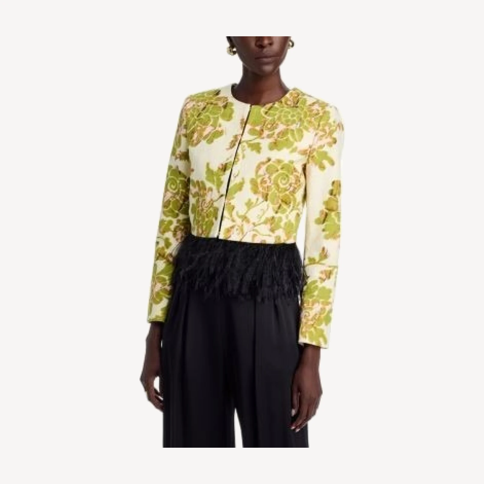 La DoubleJ Bijoux Feather Trim Jacket