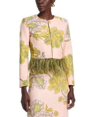 La DoubleJ Bijoux Feather Trim Jacket
