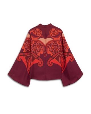La DoubleJ Make An Exit Silk Flare Sleeve Top