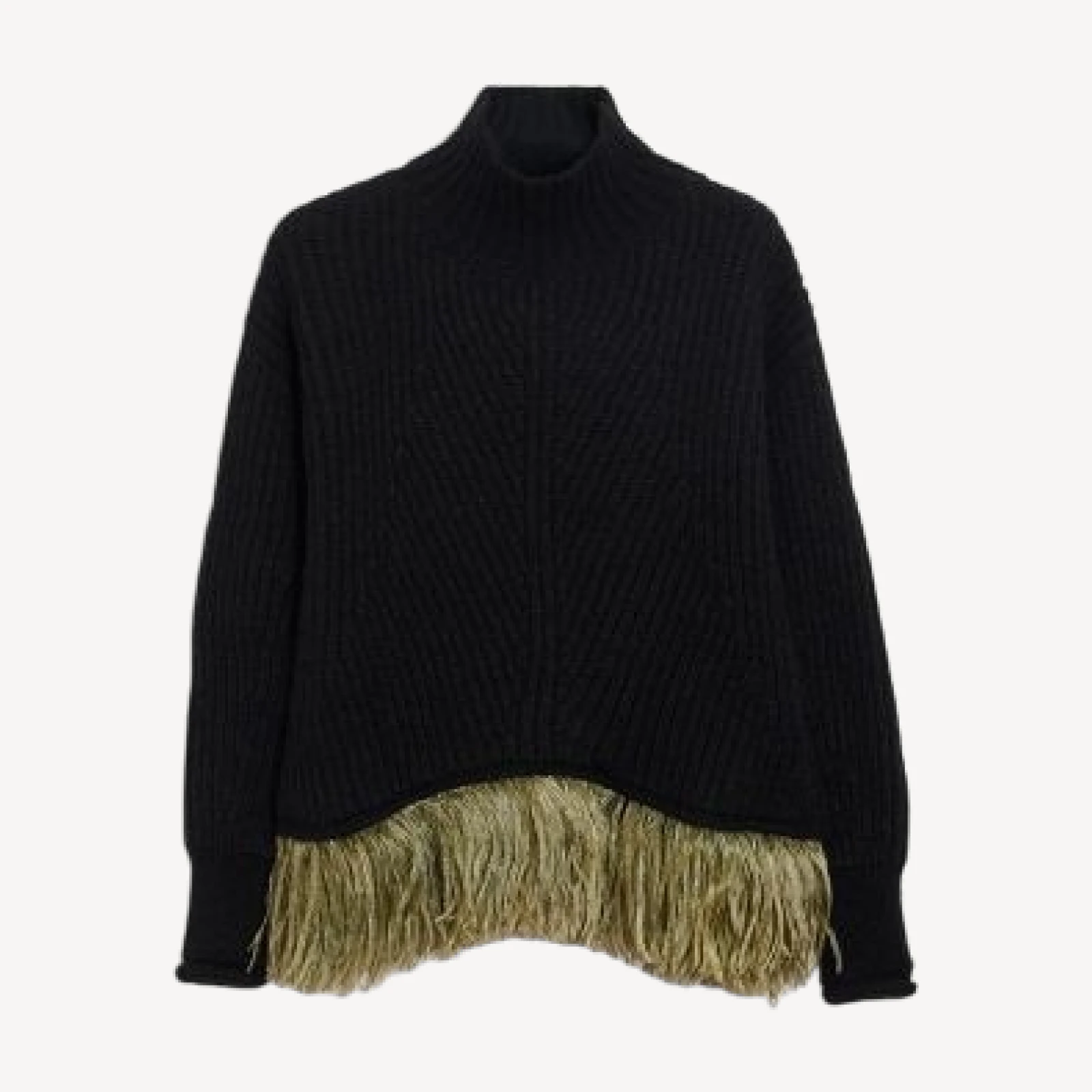 La DoubleJ High Kick Feather Trim Sweater