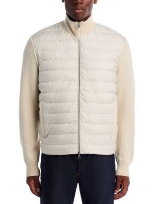 Moncler Padded Wool & Cashmere Zip-Up Cardigan