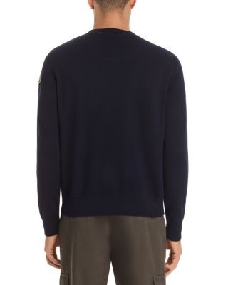 Moncler Embroidered Monogram Cotton Crewneck Sweater