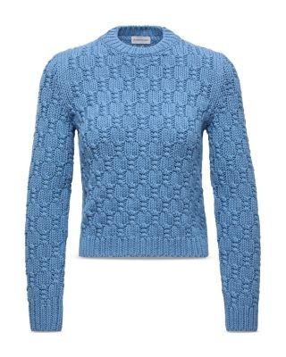 Moncler Wool Pattern Knit Crewneck Sweater