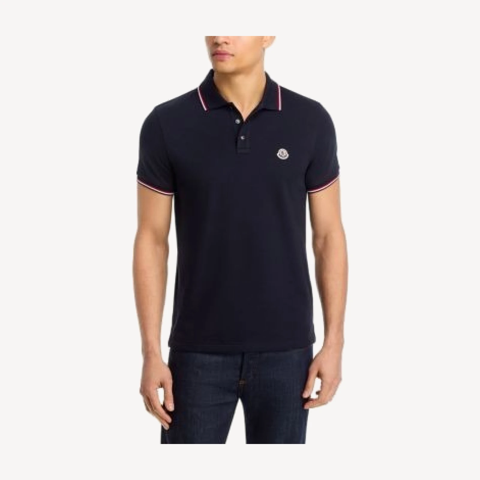 Moncler Tricolor-Trimmed Cotton Piquet Polo Shirt