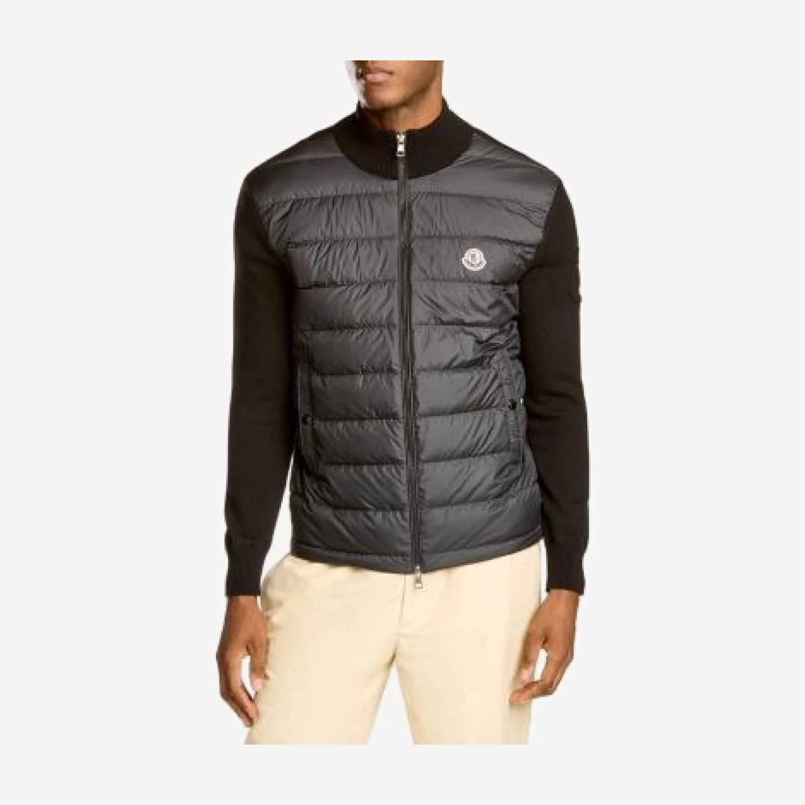 Moncler Padded Zip-Up Cotton Cardigan