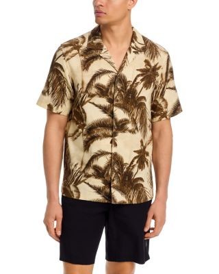 Moncler Cotton & Linen Blend Short Sleeve Shirt