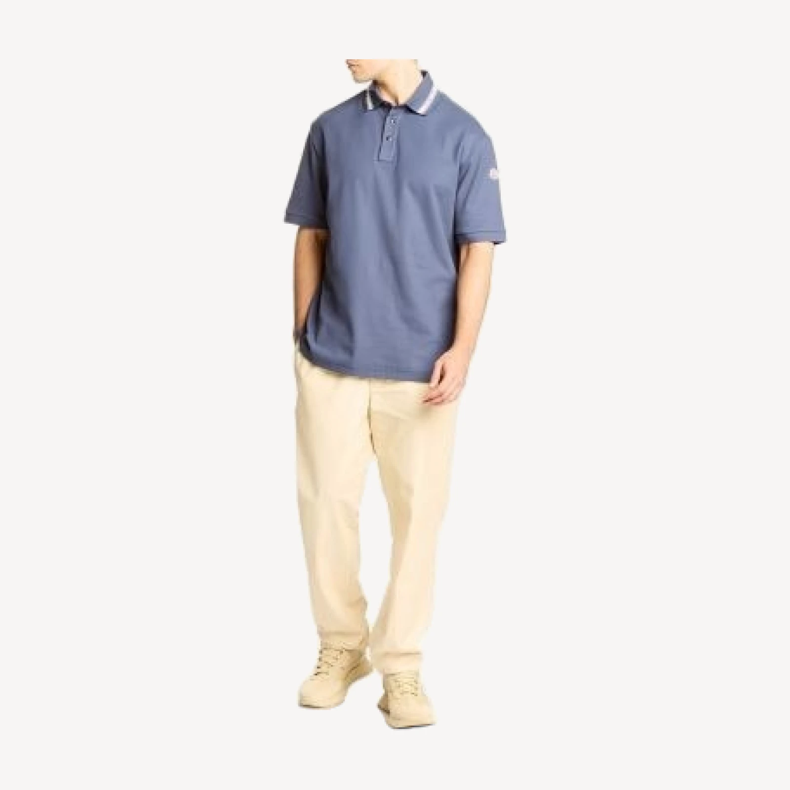 Moncler Stripe Collar Polo Shirt