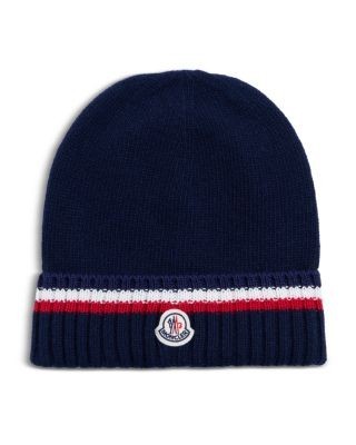 Moncler Boys' Striped Logo Beanie Hat - Big Kid
