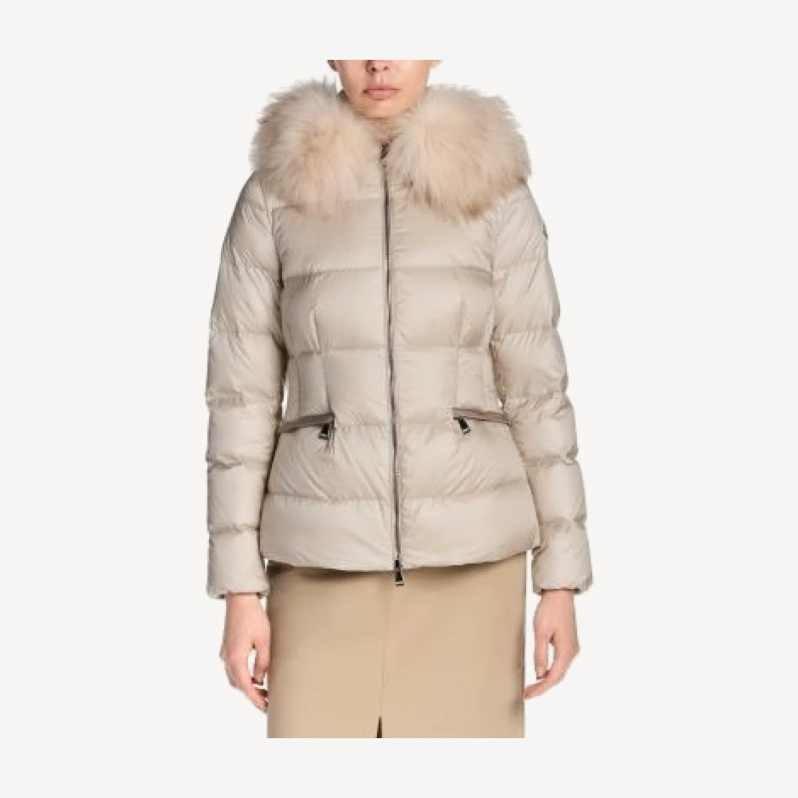 Moncler Boed Hooded Shearling-Trimmed Short Down Jacket