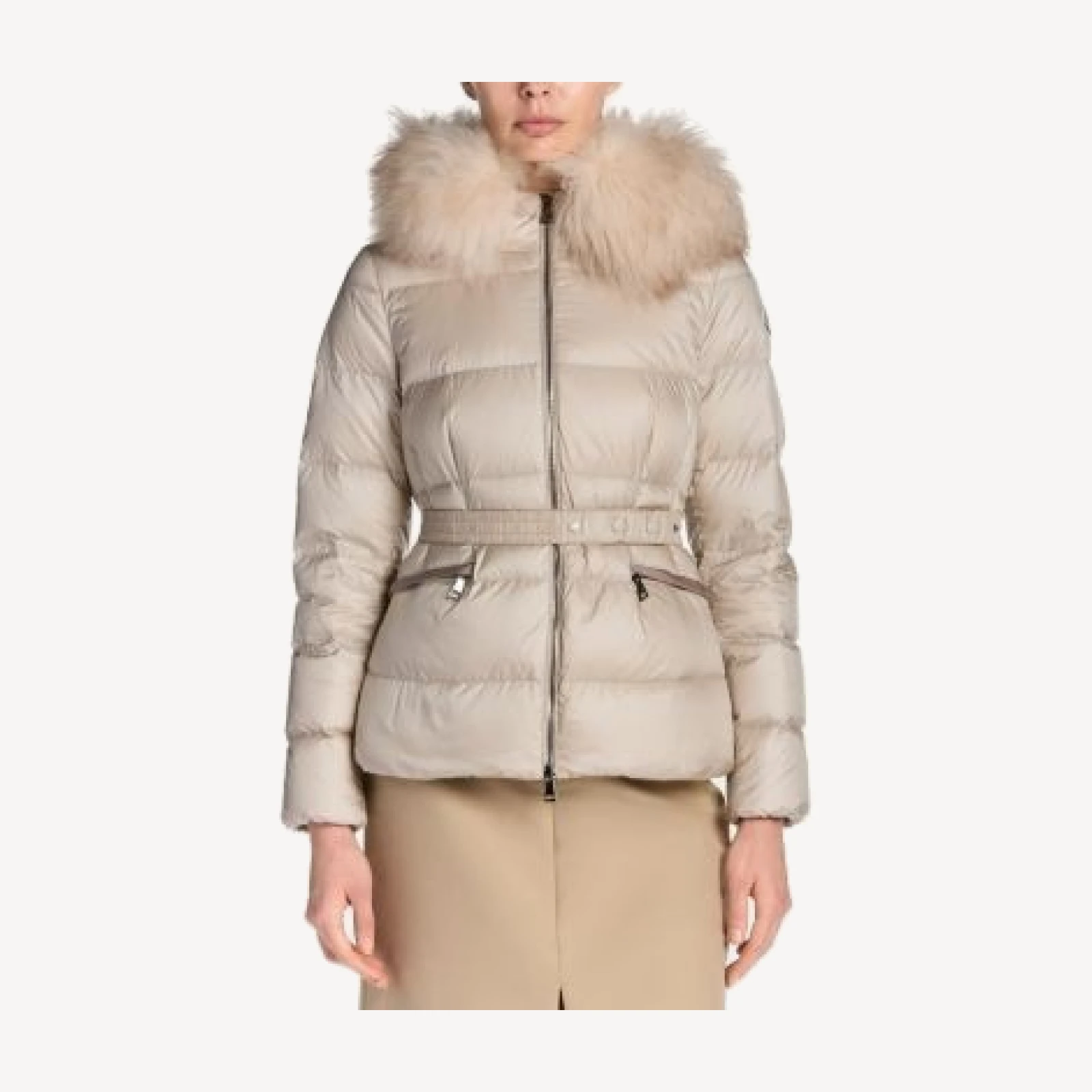 Moncler Boed Hooded Shearling-Trimmed Short Down Jacket