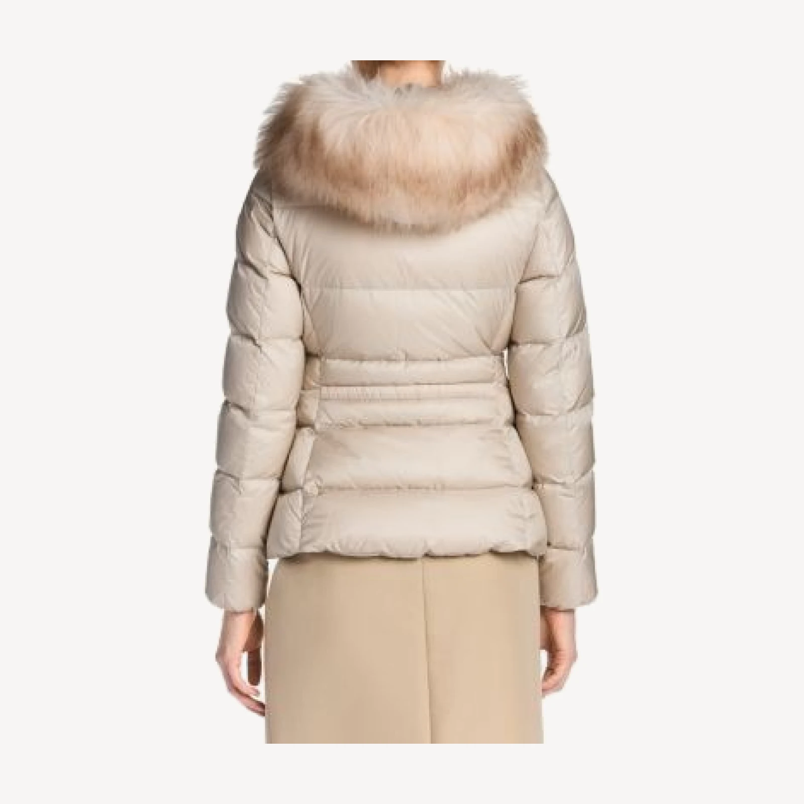 Moncler Boed Hooded Shearling-Trimmed Short Down Jacket