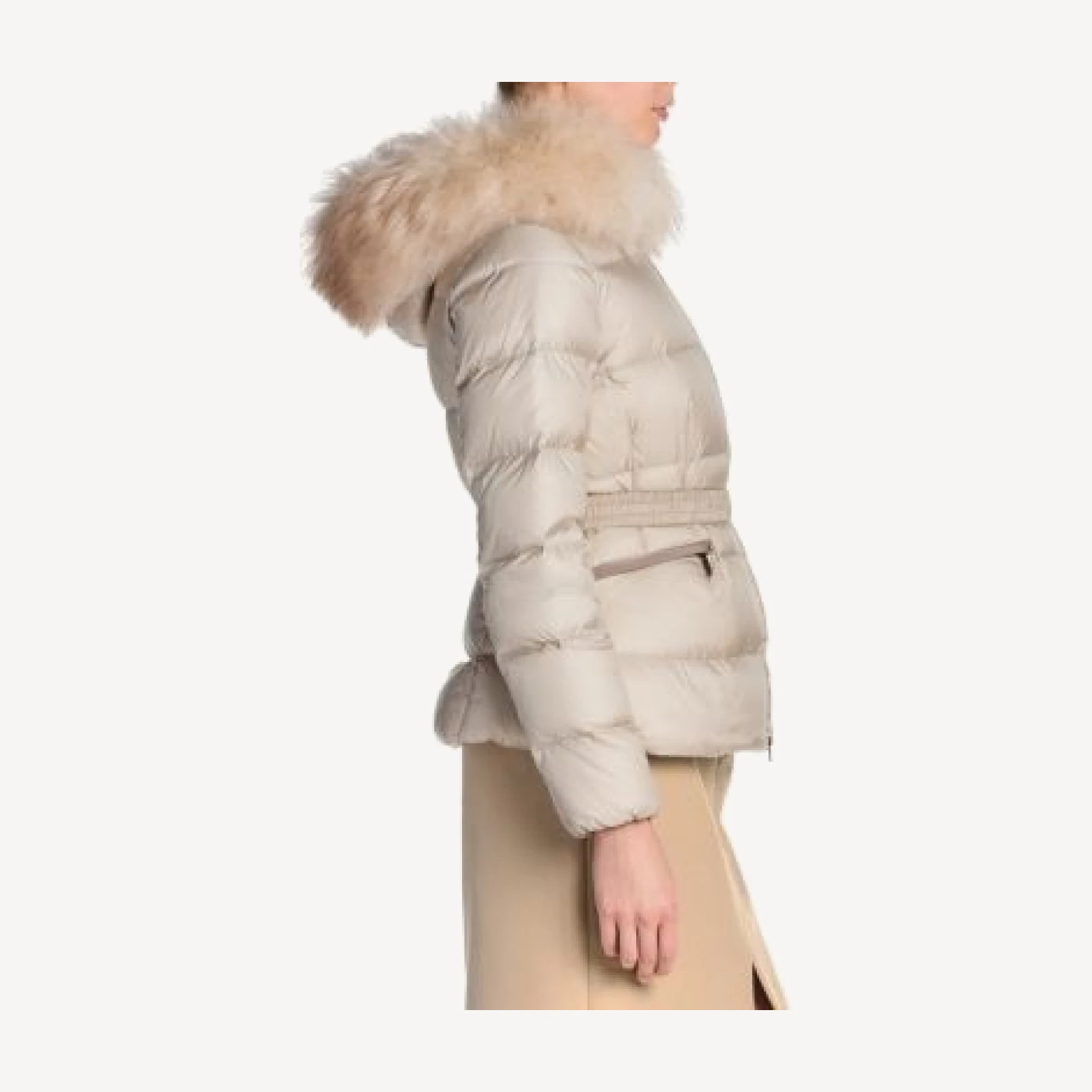 Moncler Boed Hooded Shearling-Trimmed Short Down Jacket