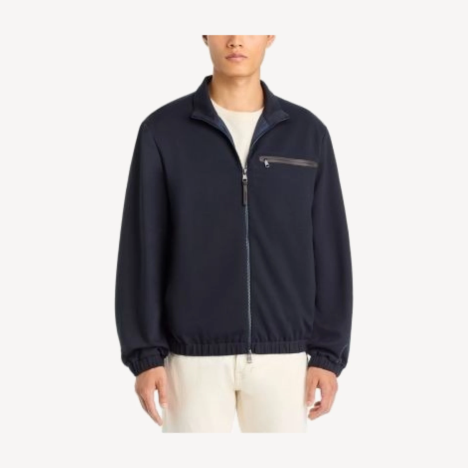 Moncler Cotton Blend Zip Cardigan Jacket