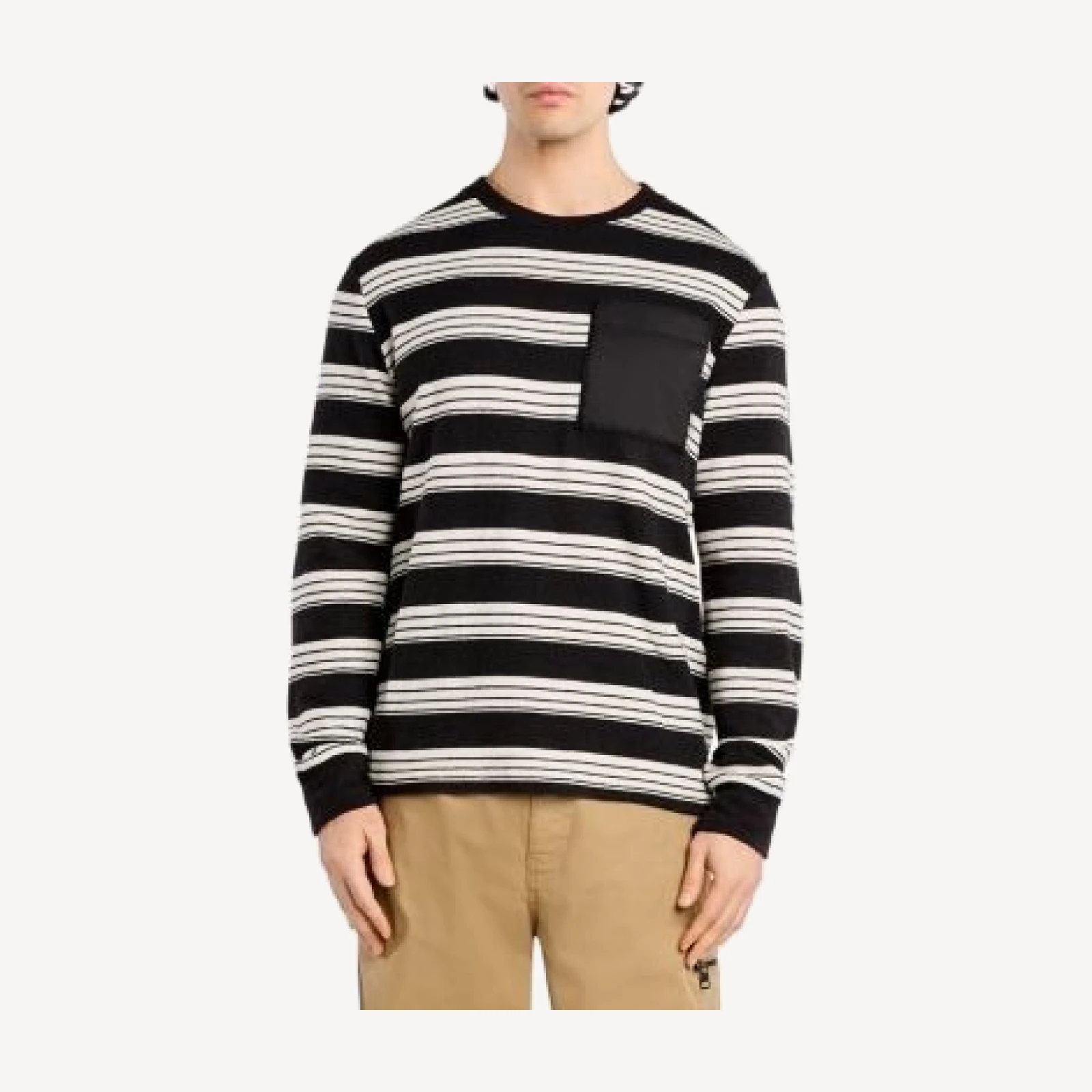 Moncler Chest Pocket Stripe Crewneck Shirt