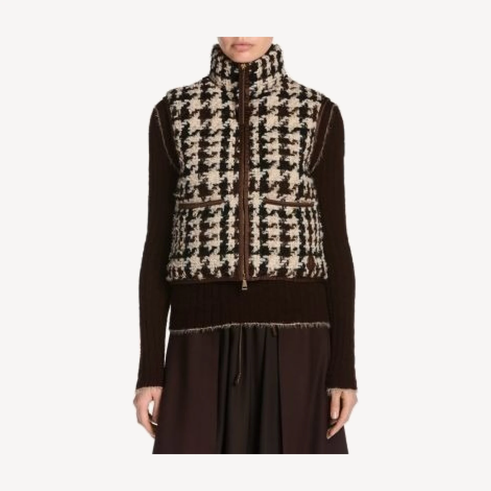 Moncler Emotionnalite Tweed Down Zippered Vest