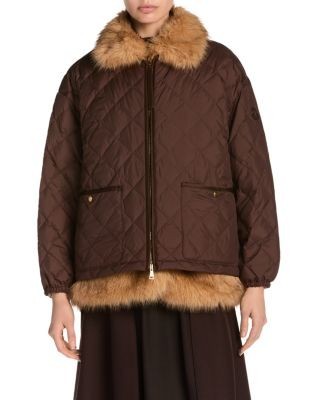 Moncler Chalereux Faux-Fur Vest & Quilted Down Coat