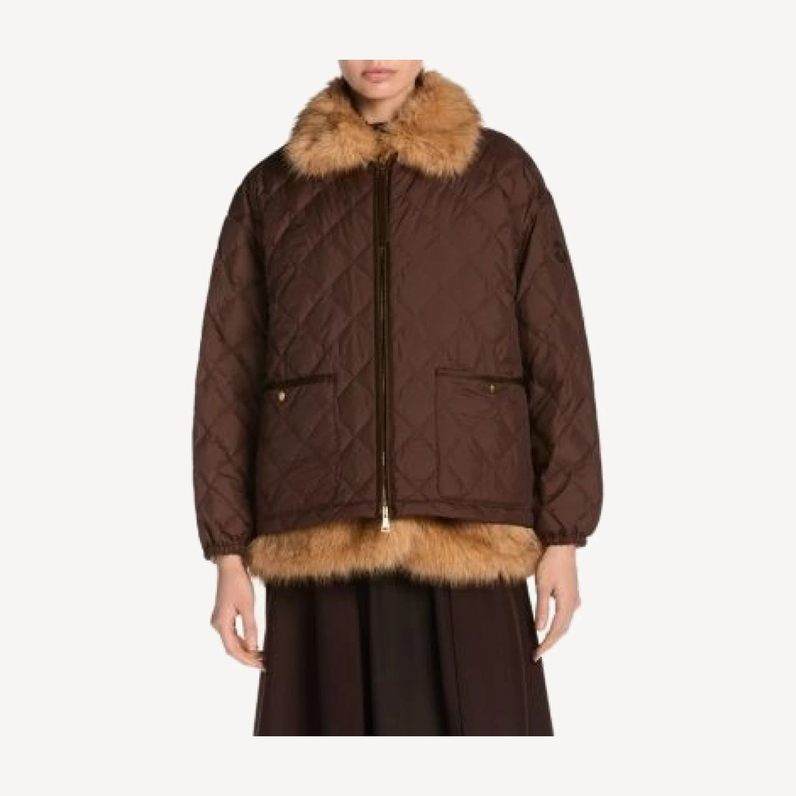 Moncler Chalereux Faux-Fur Vest & Quilted Down Coat