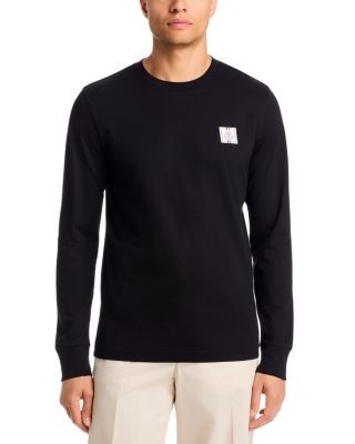 Moncler Tricolor Logo Long Sleeve Cotton Tee