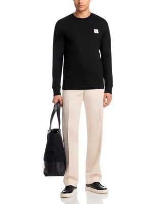 Moncler Tricolor Logo Long Sleeve Cotton Tee