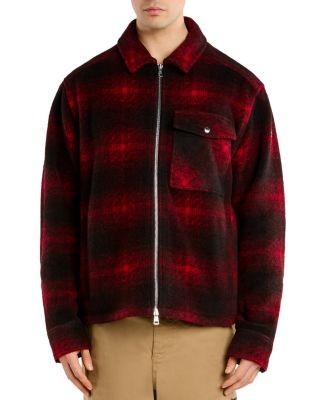 Moncler Point Collar Zip Check Pocket Shirt