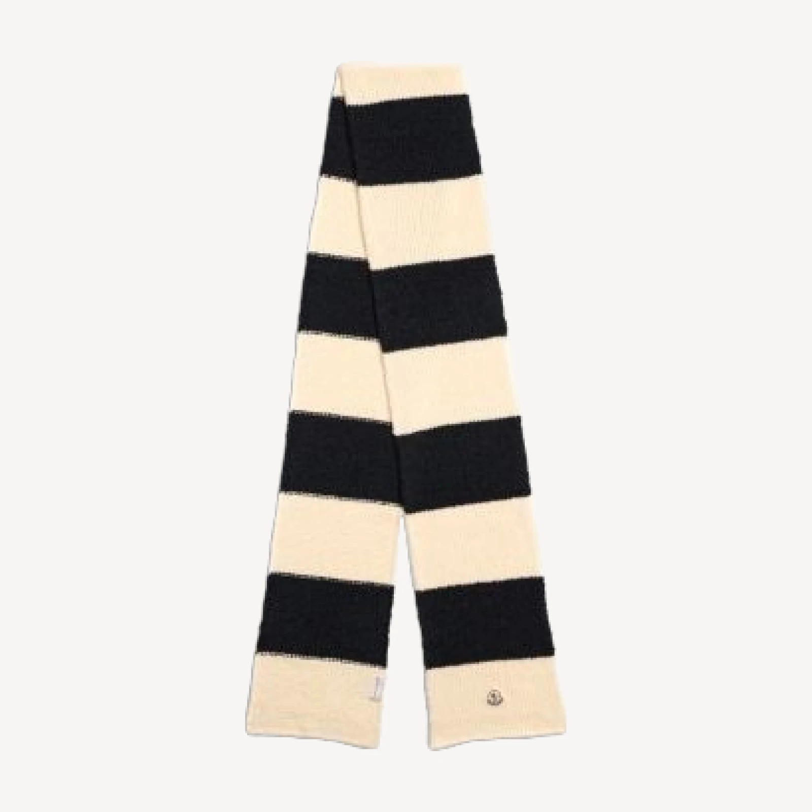 Moncler Stripe Logo Wool Blend Scarf