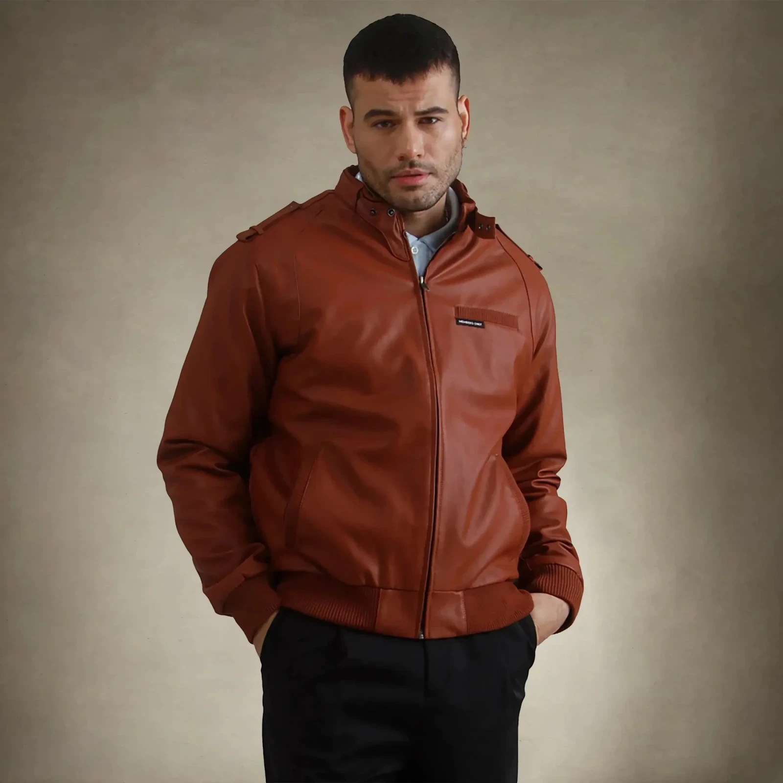 Men's Faux Leather Iconic Racer Jacket