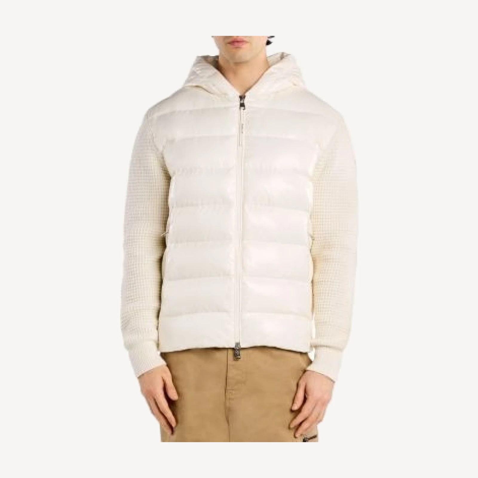 Moncler Wool & Cashmere Hooded Panel Puffer Jacket