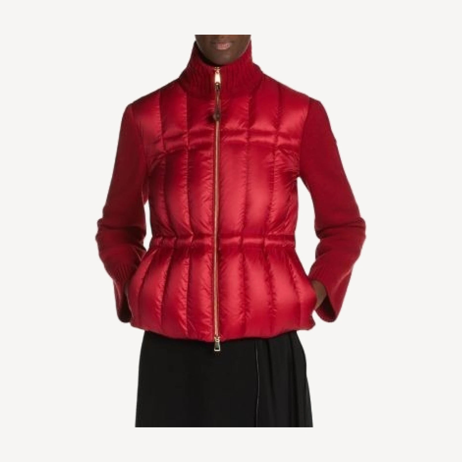 Moncler Mock Neck Puffer Cardigan