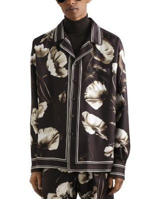 Dolce & Gabbana Long Sleeve Bordered Silk Shirt