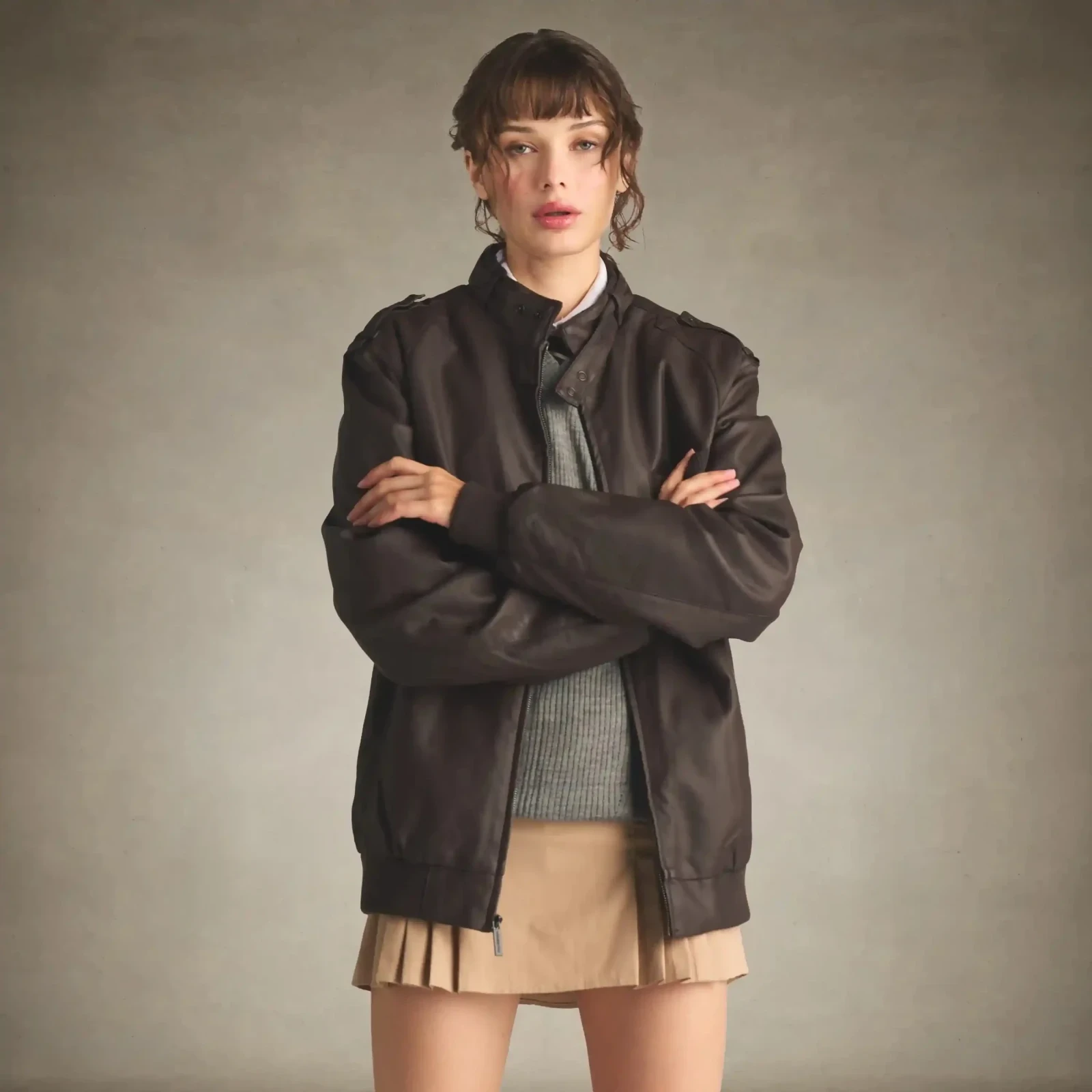 Women's Oversized Faux Leather Iconic Racer Jacket