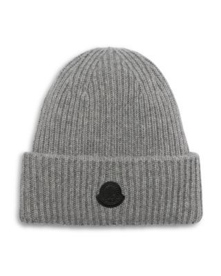 Moncler Logo Detail Rib Knit Cashmere Hat