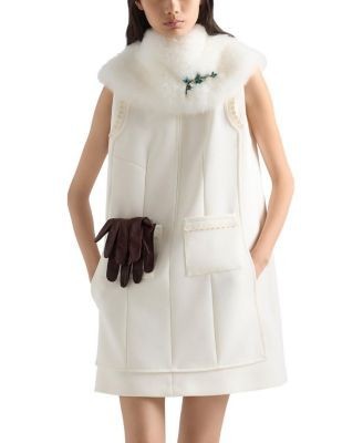 Prada Embroidered Natte Fabric Mini-Dress