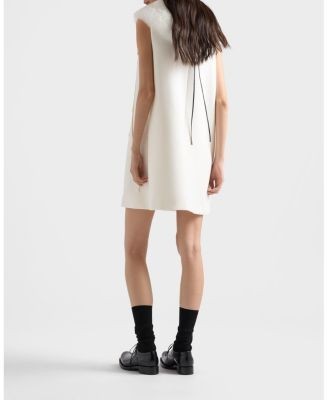 Prada Embroidered Natte Fabric Mini-Dress