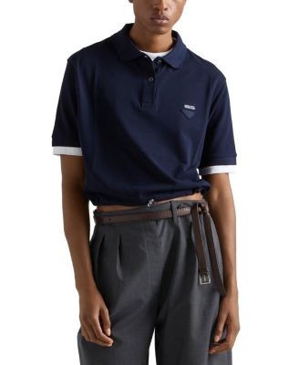 Prada Pique and Jersey Polo Shirt