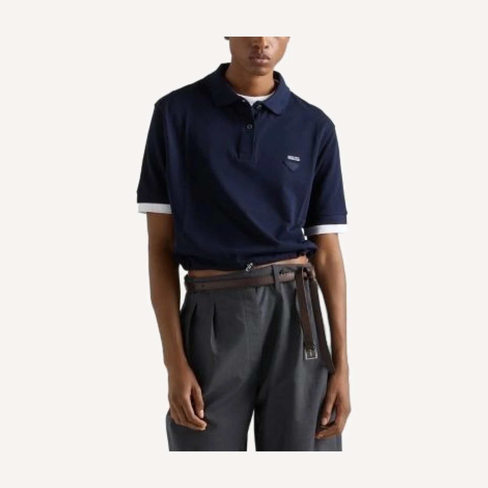Prada Pique and Jersey Polo Shirt
