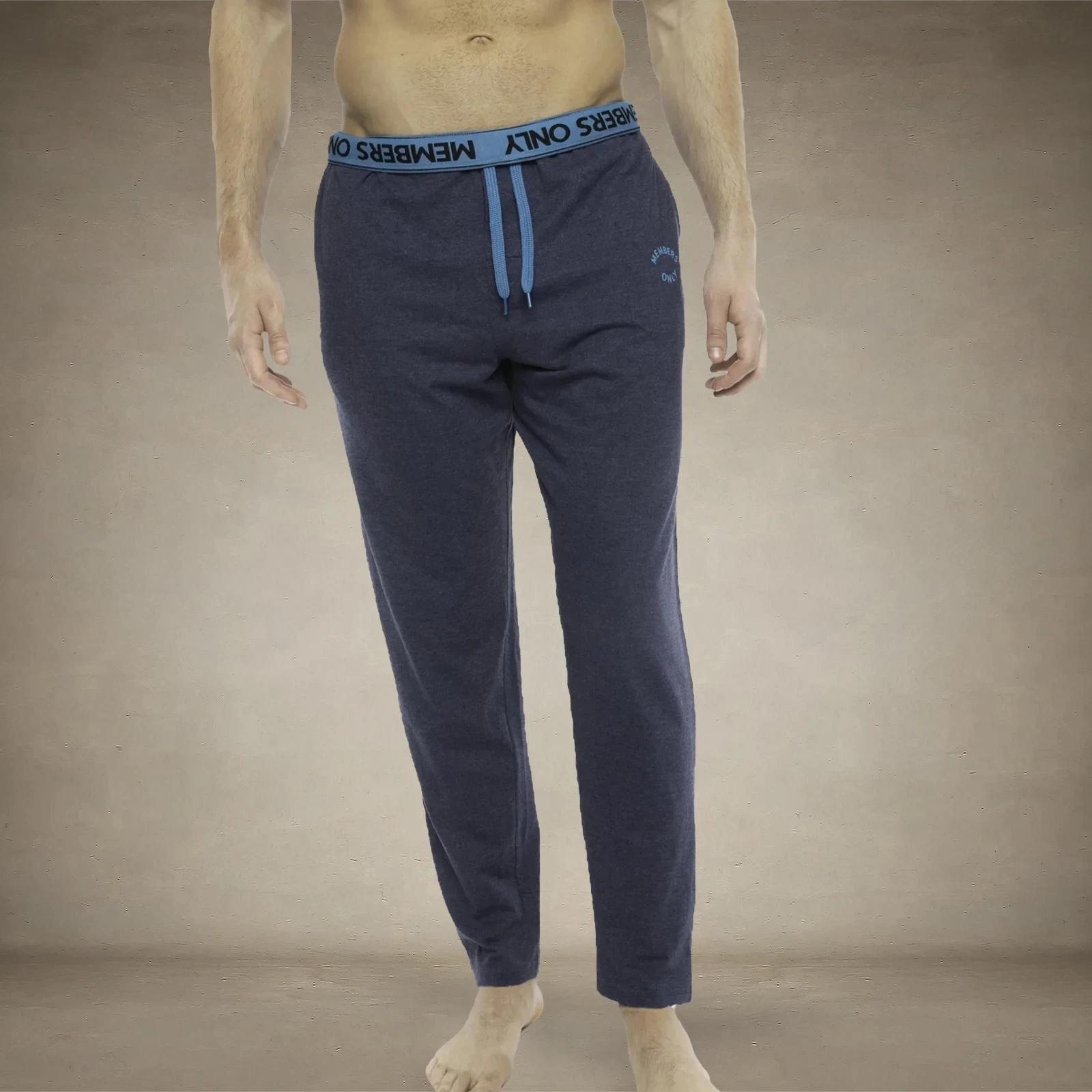 Men's Heather Contrast Elastic Sleep Pants - Blue Turq - FINAL SALE